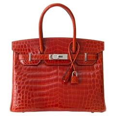 Brandneues Hermès Birkin 30 Sanguine Krokodil Niloticus Lisse