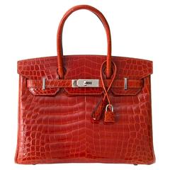 Brand New Hermès Birkin 30 Sanguine Crocodile Niloticus Lisse