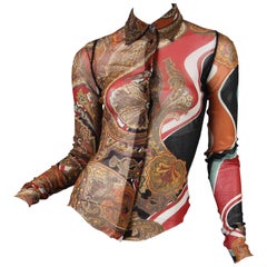 Jean Paul Gaultier Bluse mit Paisley-Maschenmuster