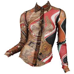 Jean Paul Gaultier Paisley Mesh Blouse 12