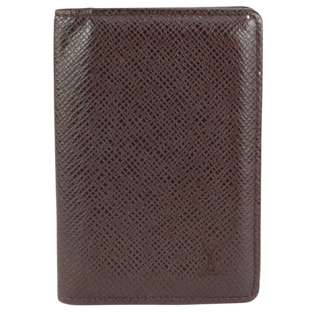 Louis Vuitton Bordeaux Taiga Leather Card Bifold Wallet Pocket Organizer 921lv66 For Sale