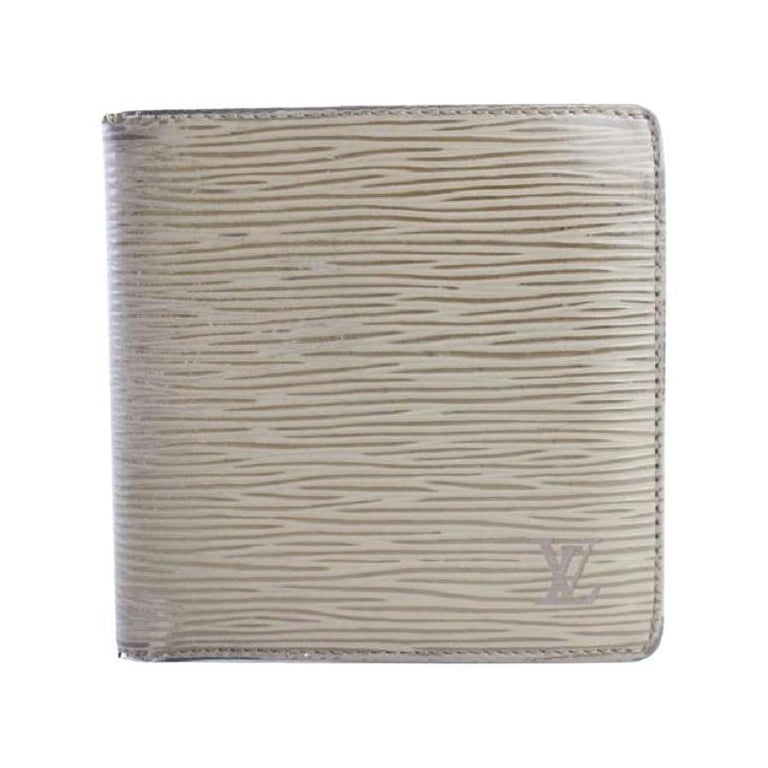 Louis Vuitton Verone Suhali Leather Bifold Flap Belt Wallet Grey