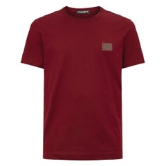 Dolce & Gabbana round neck short sleeves maroon red cotton men t-shirt 