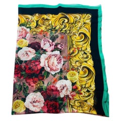 Dolce & Gabbana floral baroque silk multicolour women scarf wrap 