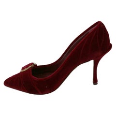 Dolce & Gabbana velvet red devotion women heels pumps 