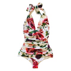 Dolce & Gabbana multicolour peony rose printed women one-piece swimsuit