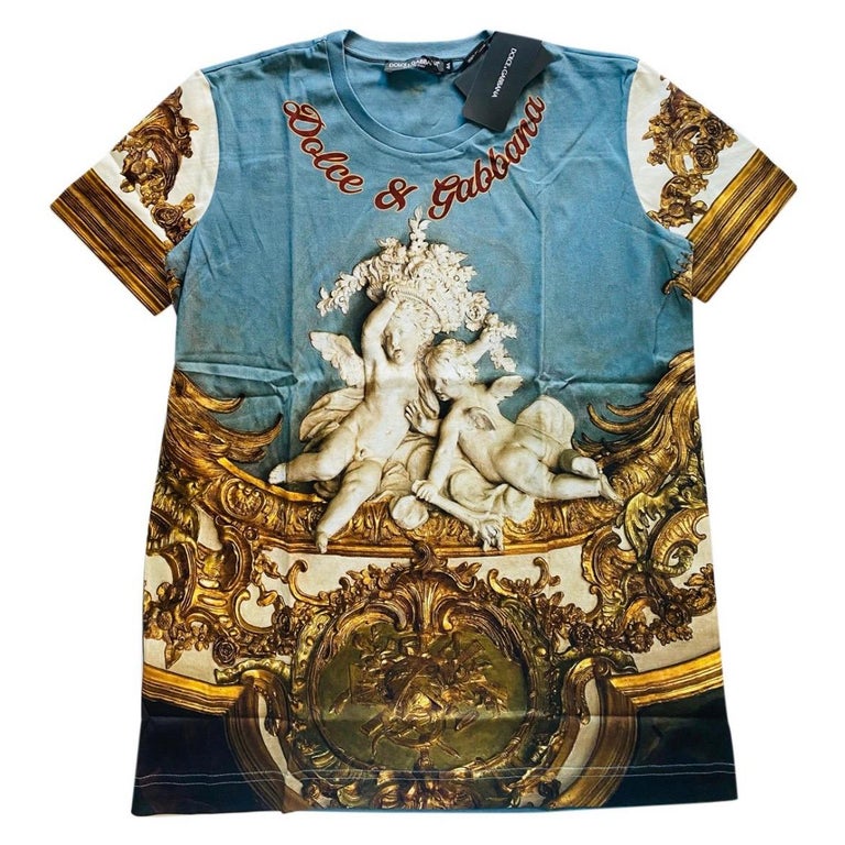 manipulate Banishment Align Dolce and Gabbana multicolour angels printed cotton women t-shirt For Sale  at 1stDibs