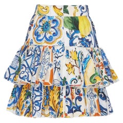 Dolce & Gabbana multicolour iconic Sicily majolica printed women cotton skirt