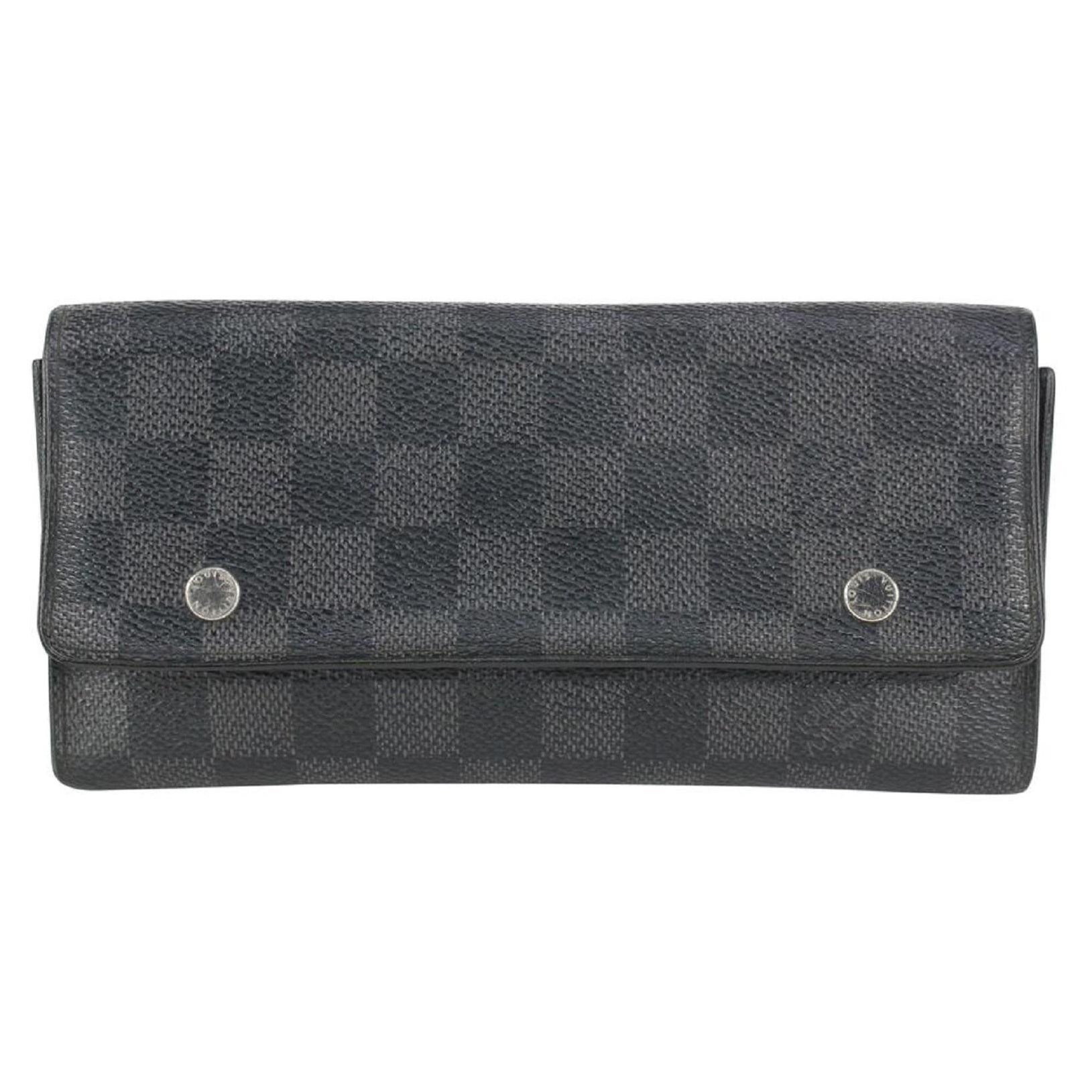 Louis Vuitton Black Damier Graphite Modulable Long Snap Wallet 140lv729 For Sale