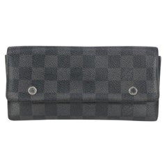 Vintage Louis Vuitton Black Damier Graphite Modulable Long Snap Wallet 140lv729