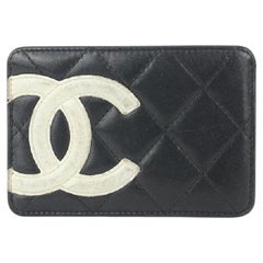 Chanel Black Quilted Cambon Ligne Card Holder Wallet case 820cas8