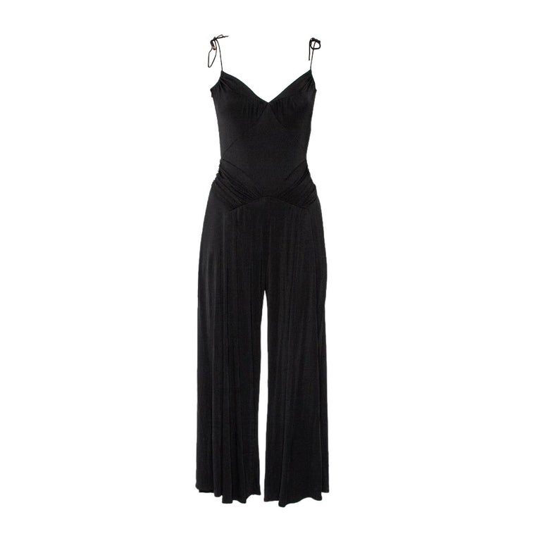 Louis Vuitton Black Jersey Ruched Detail Sleeveless Jumpsuit S For Sale ...