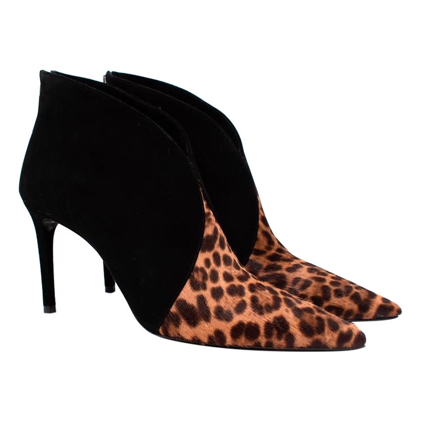 leopard print heeled booties