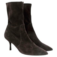 Stuart Weitzman Grey Yvonne Stretch-Suede Sock Boots