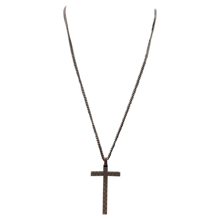 Gucci Sterling Cross - For Sale on 1stDibs | gucci sterling silver cross  necklace, gucci cross necklace
