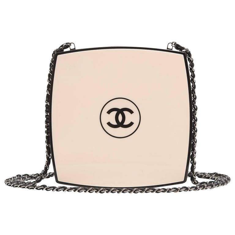 Chanel White Compact Powder Minaudiere