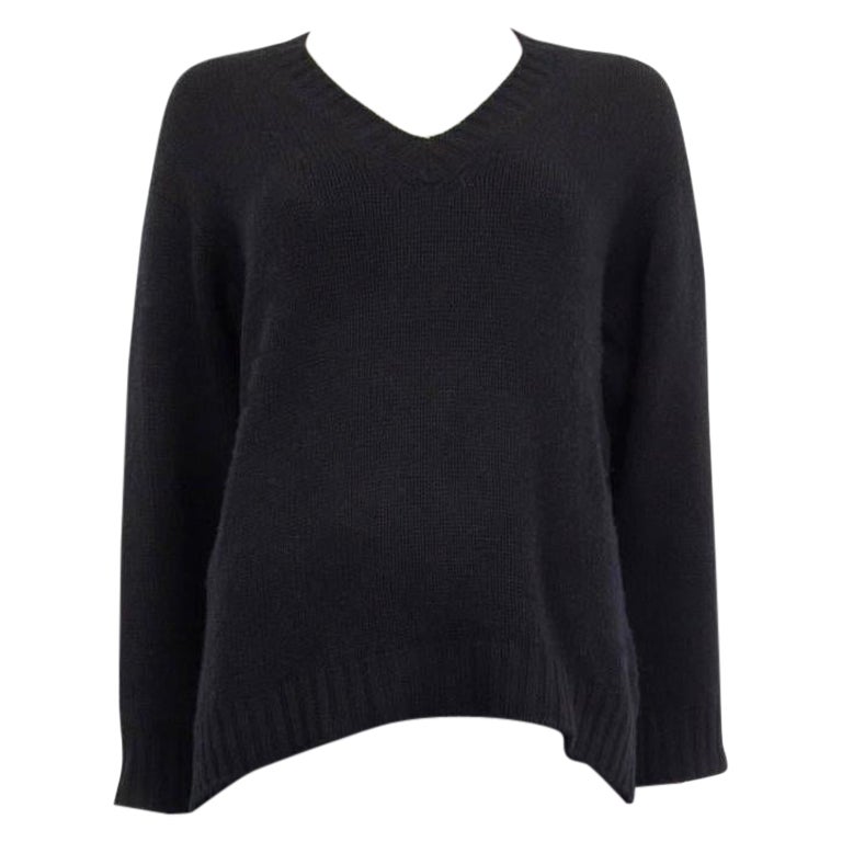 CHRISTIAN DIOR black cashmere J'ADIOR 8 V-Neck Sweater 36 XS For Sale