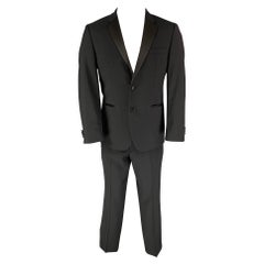Used BOSS by HUGO BOSS Size 38 Black Two Toned Virgin Wool Tuxedo Suit