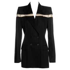 Vintage Alexander McQueen black double-breasted blazer mini dress with cut-out, ss 1998