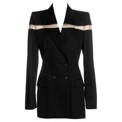 Alexander McQueen, mini robe blazer noire à double boutonnage et découpes, printemps-été 1998