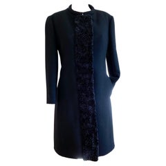 Manteau en laine noir tailleur princesse