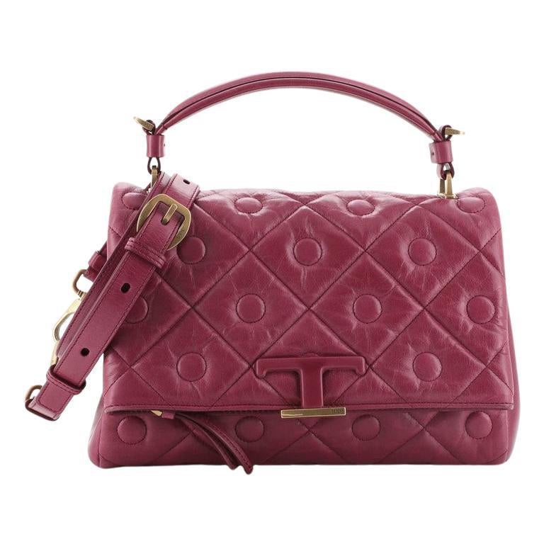 Tod's T Timeless Signature Top Handle Bag Quilted Leather Small at 1stDibs