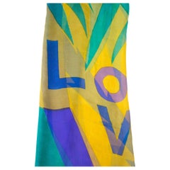Multico Love Yves Saint Laurent YSL Georgette Silk Large Shawl