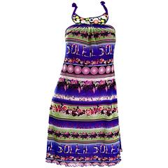 Rare Vintage Jean Paul Gaultier ' Divers and Parrots ' Printed Novelty Dress 2