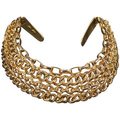 1980s Kenneth Jay Lane Gold-Tone Chain Collar Necklace