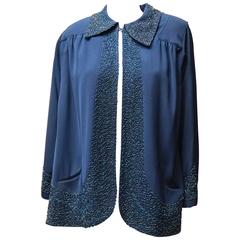 1940s Navy Blue Beaded Jacket 10