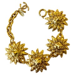 1980s Chanel Gold Toned Lion Bracelet