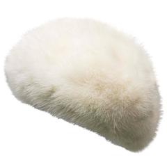 1960s White Mink Fur Hat