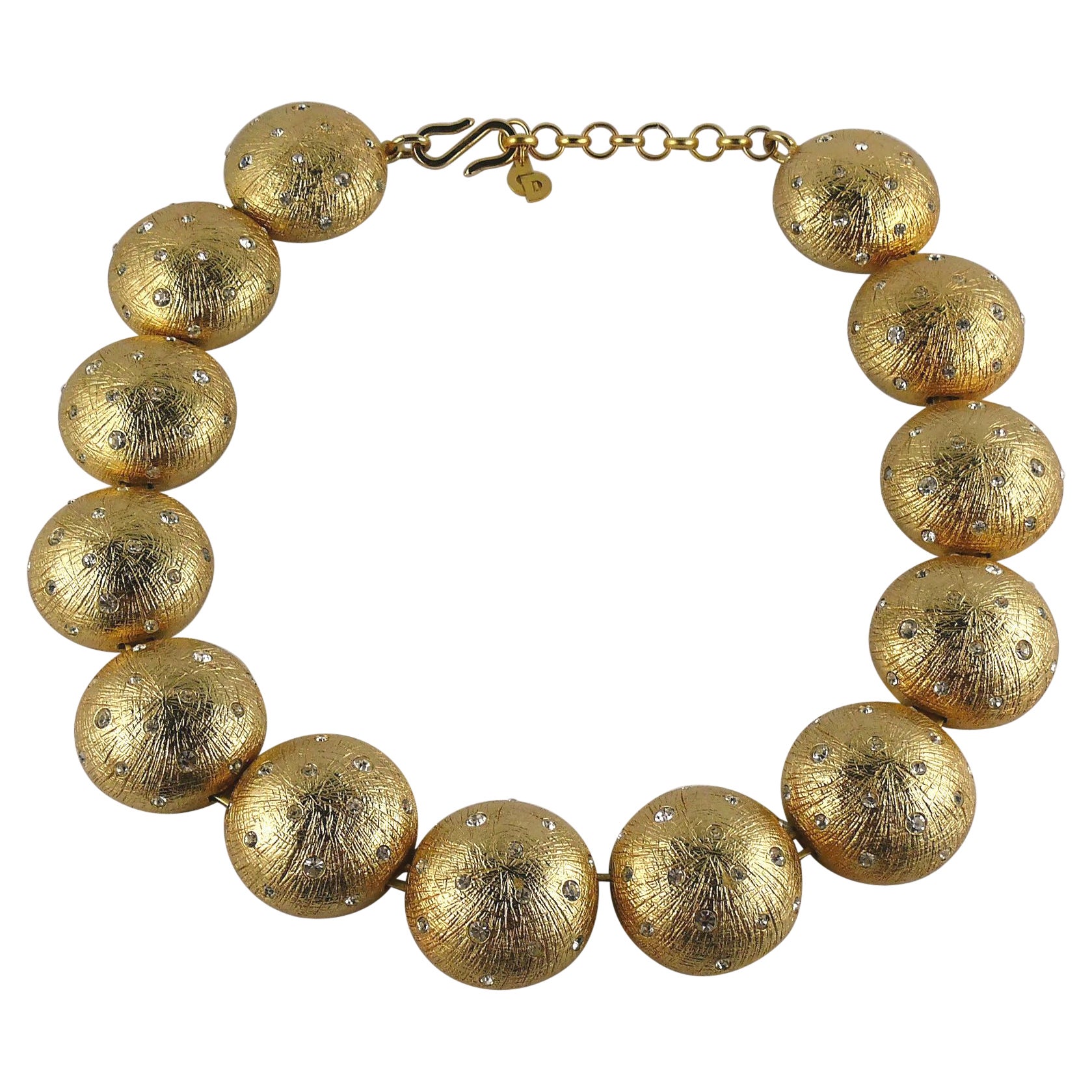 Christian Dior Vintage Goldfarbene getönte Starlight-Halskette im Angebot