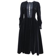 Jean Paul Gaultier black velvet and silk Russian inspired evening coat, c. 1980s 12