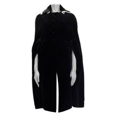 PRADA schwarz Baumwolle 2016 VELVET CAPE Mantel Jacke 40 S