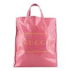Gucci Logo Shopper Tote Coated Cotton Tall