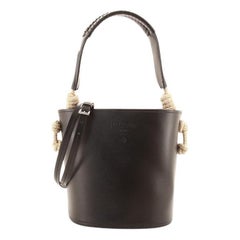 Prada Tambour Bucket Bag Leather with Rope Detail Medium