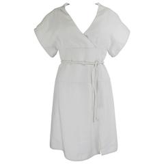 Vintage Chado Ralph Rucci Off-White Linen Dress