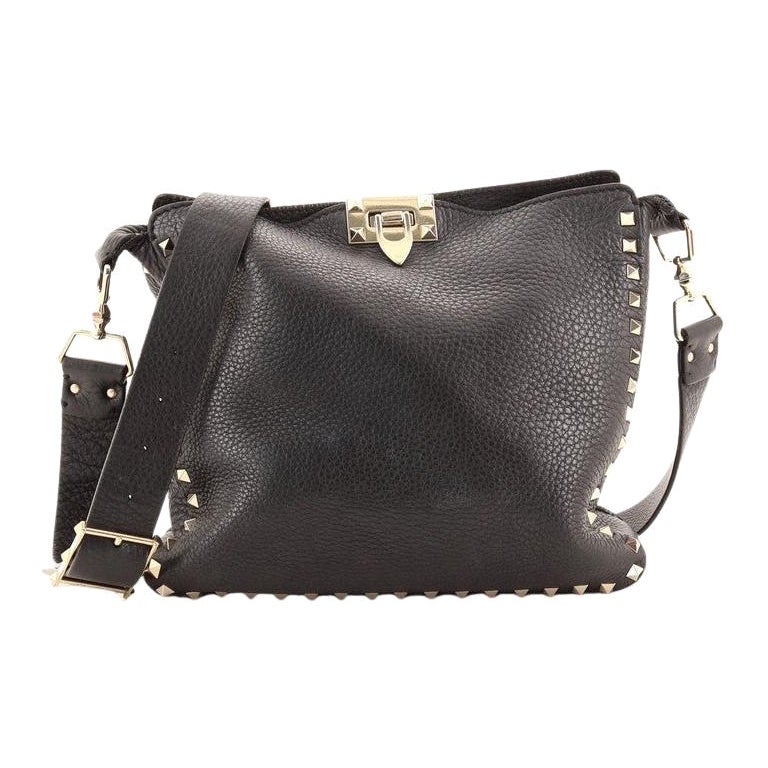 Valentino Rockstud Flip Lock Messenger Bag Leather Small