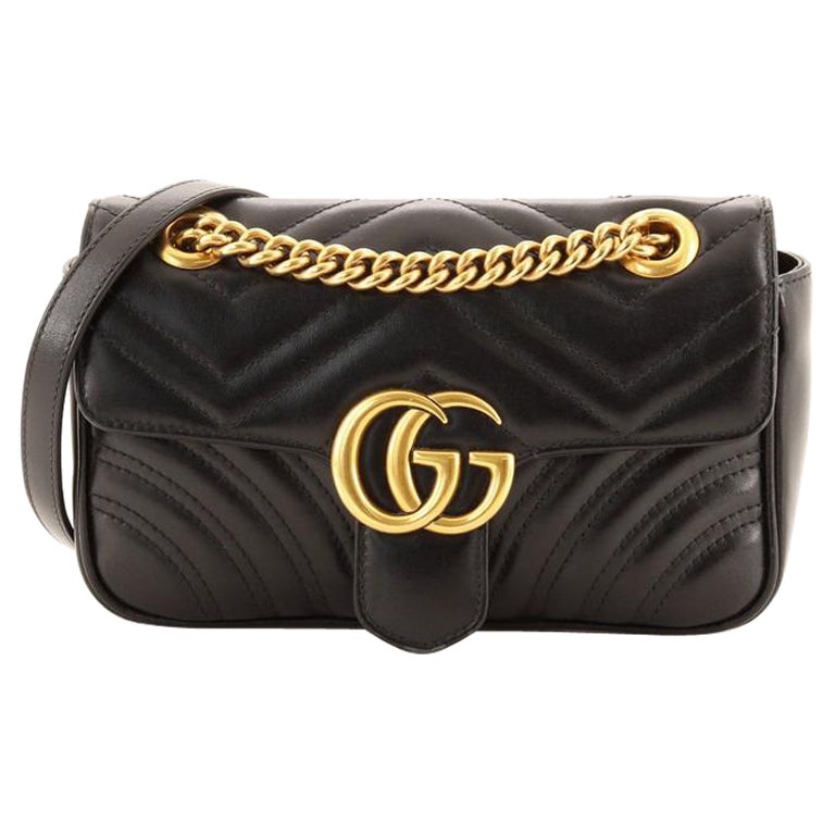 Gucci Marmont Flap Bag Matelasse Leather Mini at 1stDibs