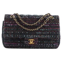 Ecru, Navy Blue & Multicolor Houndstooth Tweed 19 Flap Bag Gold Tone,  Silver Tone & Ruthenium Finish Hardware