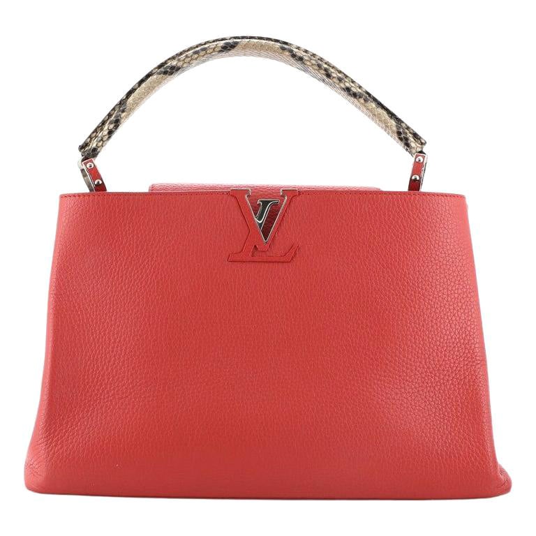 Louis Vuitton Capucines Bag Leather and Python MM