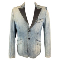 D&G by DOLCE & GABBANA Size 40 Blue Distressed Denim Jacket