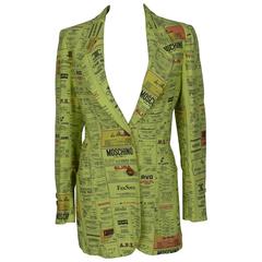 Moschino Vintage Printed Yellow Pages Jacket Museum Piece 4