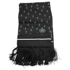 Dolce & Gabbana Printed Silk Scarf and Pocket Square in Black and White for Men