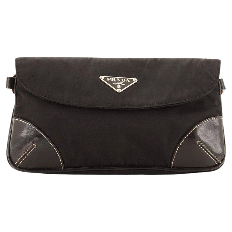 Prada Belt Flap Bag Tessuto with Leather at 1stDibs
