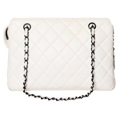 Chanel Tote Bag Vintage White Lambskin 