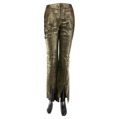 1990s Christian Dior Brown Snakeskin Trousers