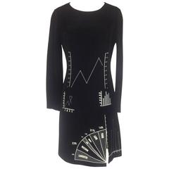 Moschino Cheap & Chic 1990's "You Can't Judge a Girl..." Charts & Graphs Dress