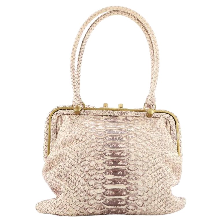 Bottega Veneta Frame Handle Bag Python Small